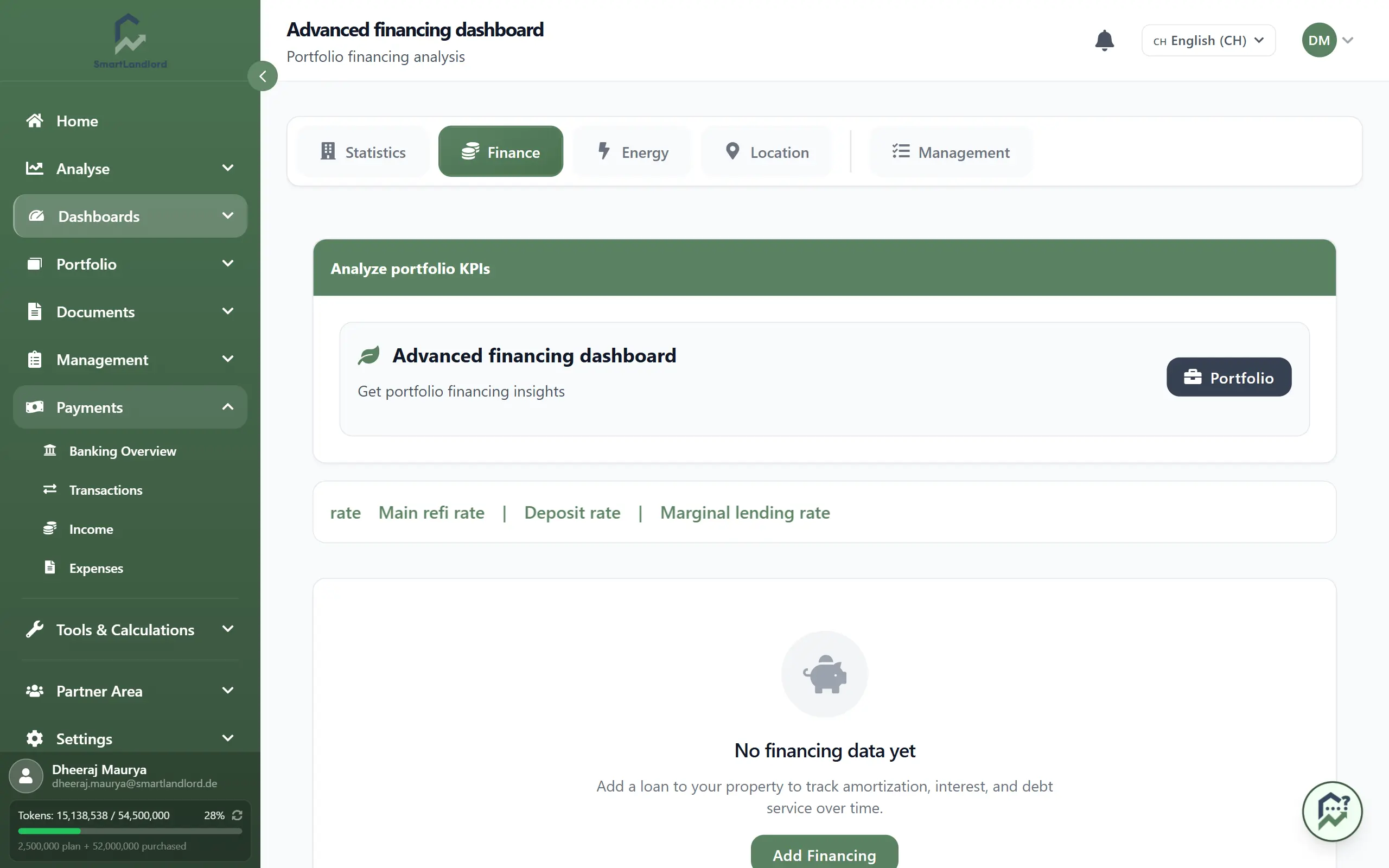 Finanz-Dashboard Übersicht