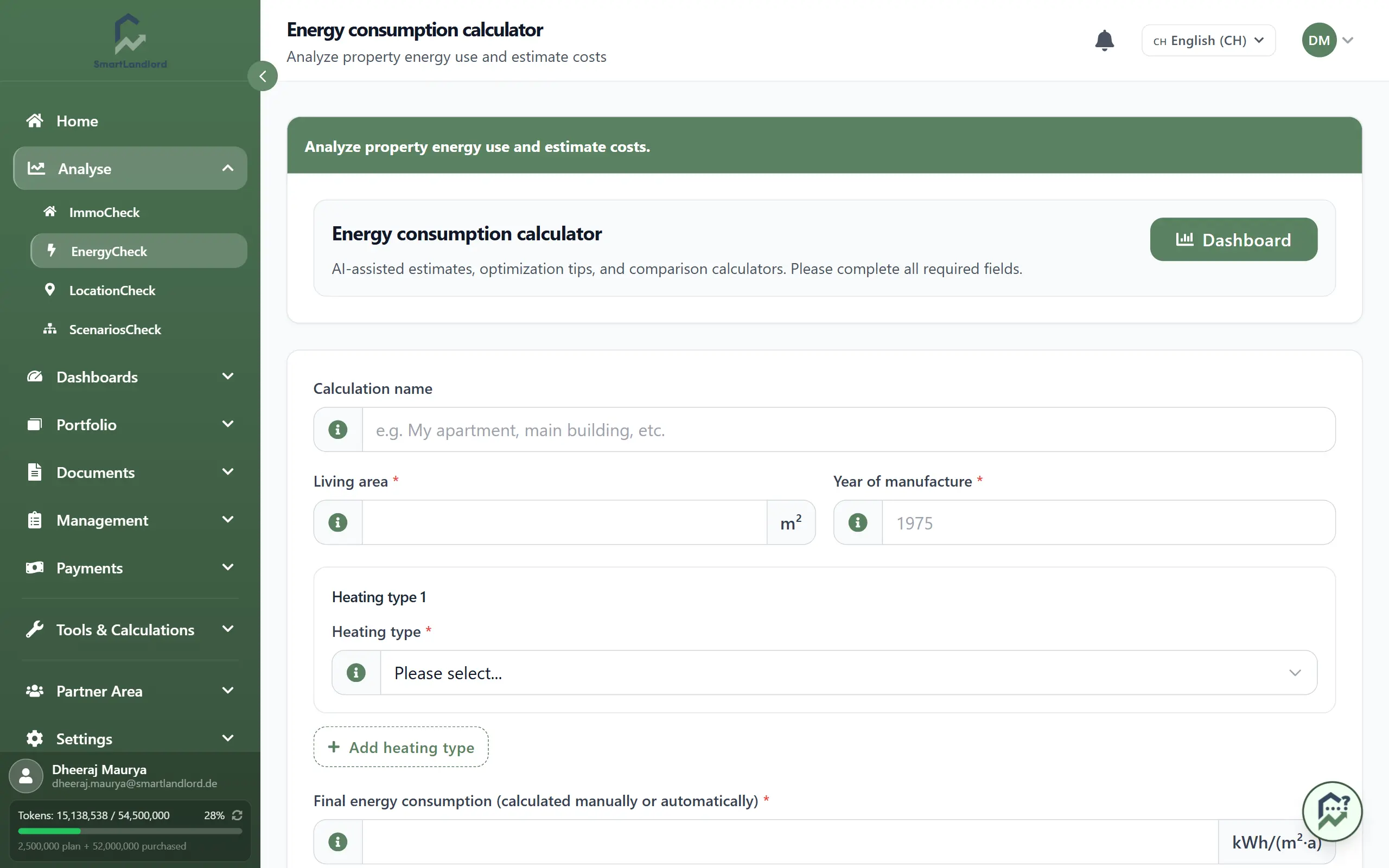 Energiecheck-Formular