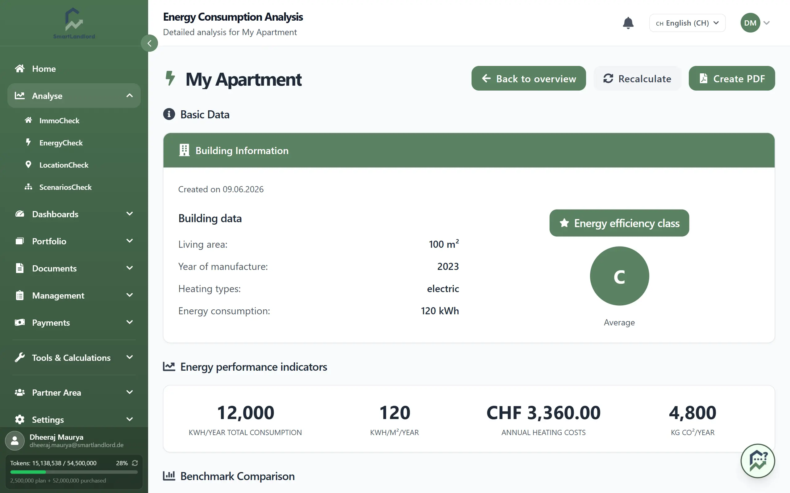 Energiecheck-Ergebnis